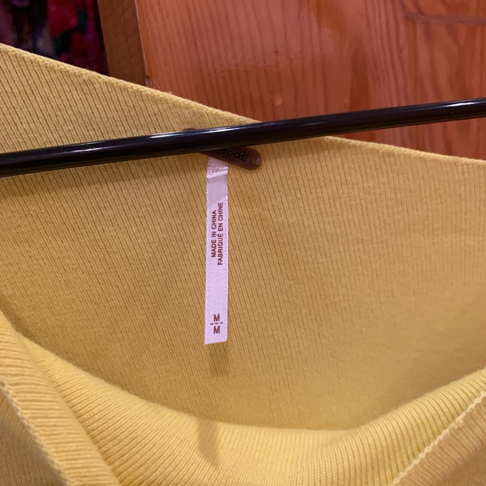 Free People Bright Yellow Off-Shoulder Sweater - Picture 4 of 4